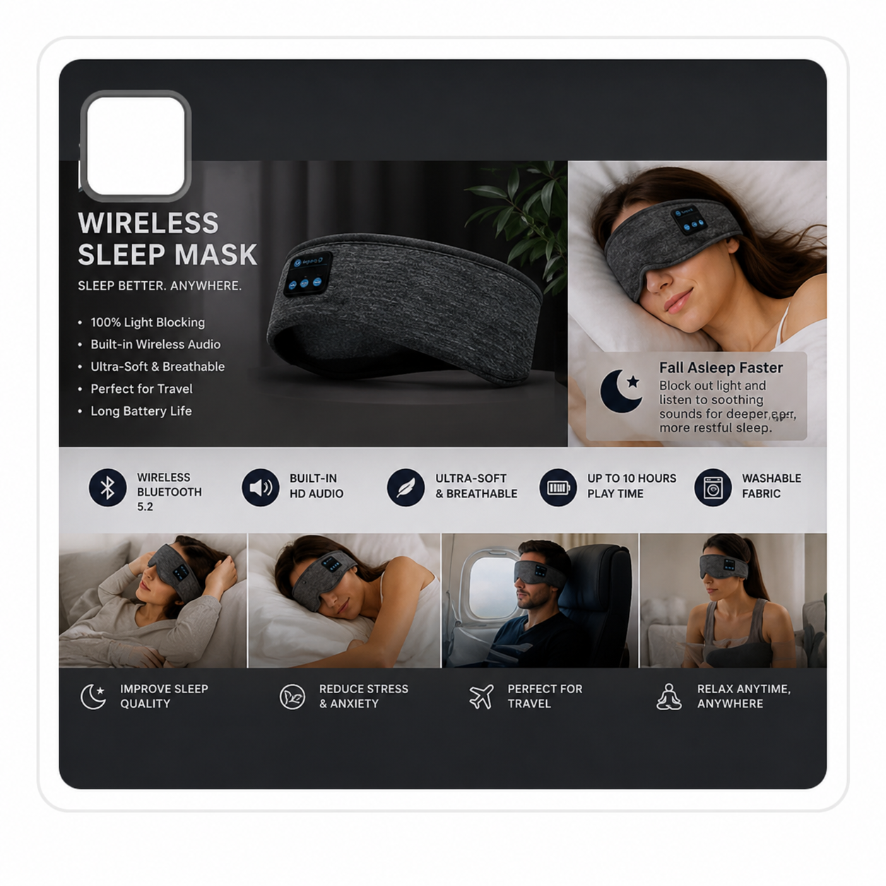 Atelier Rest™ Sleep Mask (With Wireless Audio)